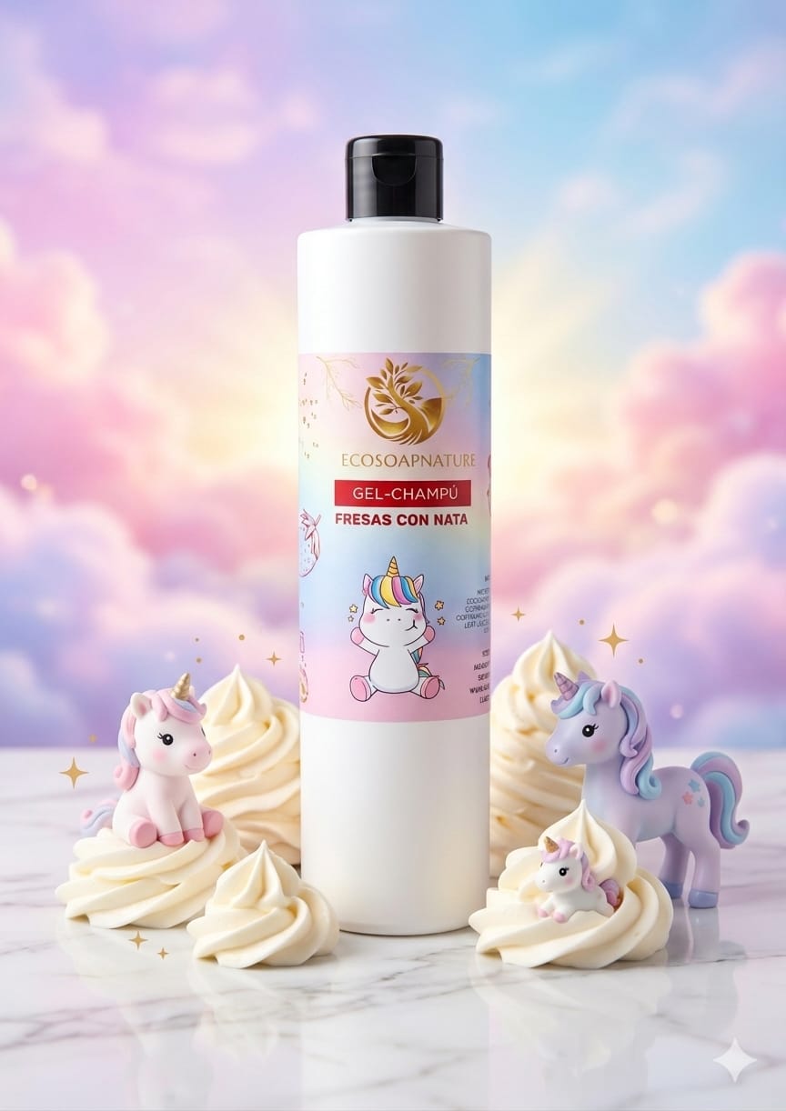 Gel-Champú "Fresas con Nata" al otro lado del arcoiris