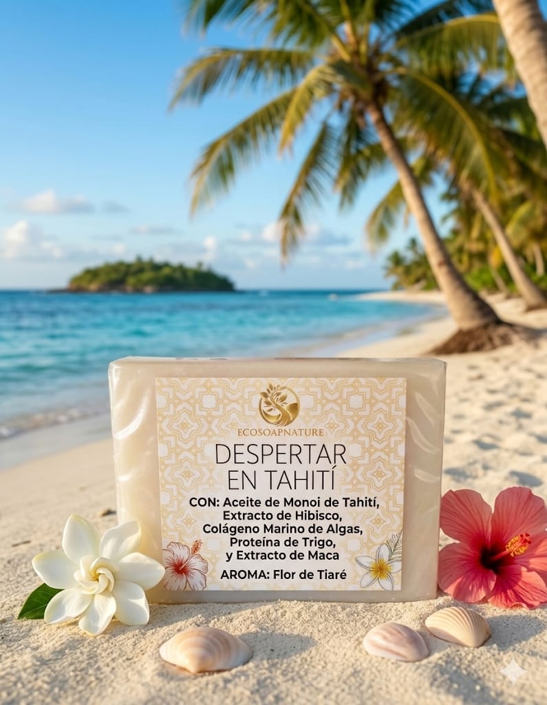 Jabón Sólido Artesanal: Despertar en Tahití (Colección Tesoros Polinesios)