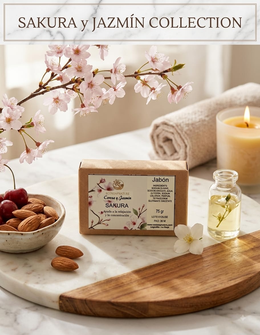 Jabón Sólido Sakura y Jazmín Collection Botanica Olfativa