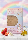 🌈 Jabón Natural Aceite de Oliva y Fresas con Nata | Colección "Al Otro Lado del Arcoíris" 🍓🦄